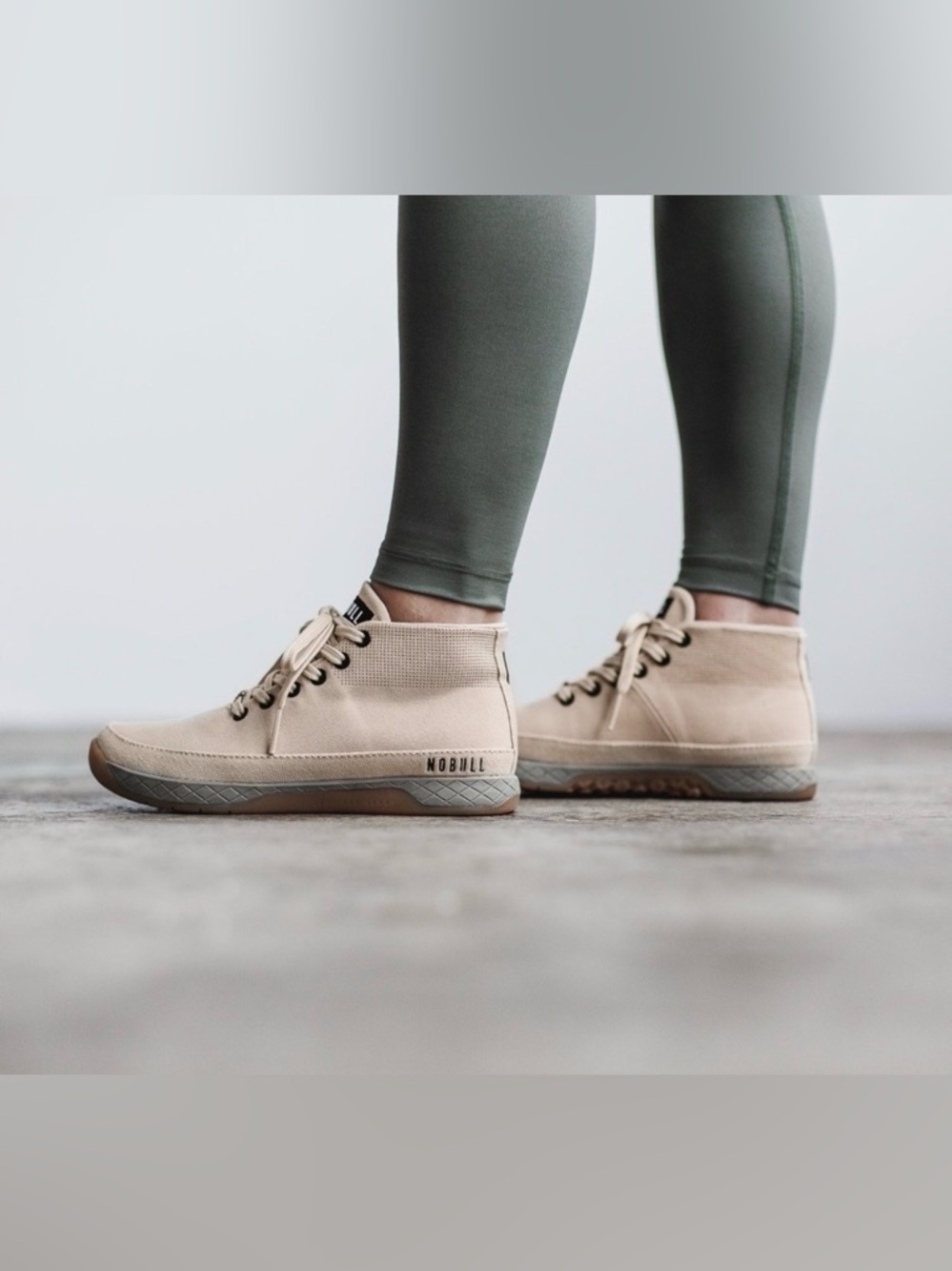 NoBull Project Sand Canvas Mid Trainer Tan Beige size 8